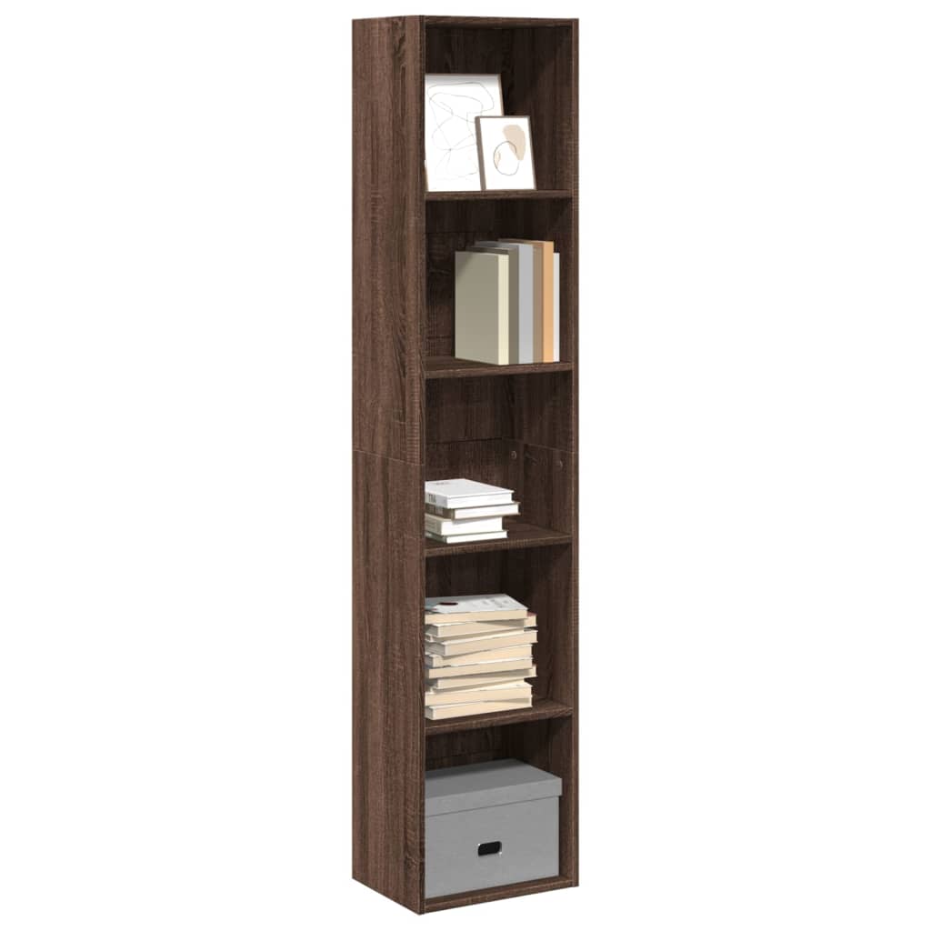 Bookcase, brown oak, 40x30x189 cm, processed wood