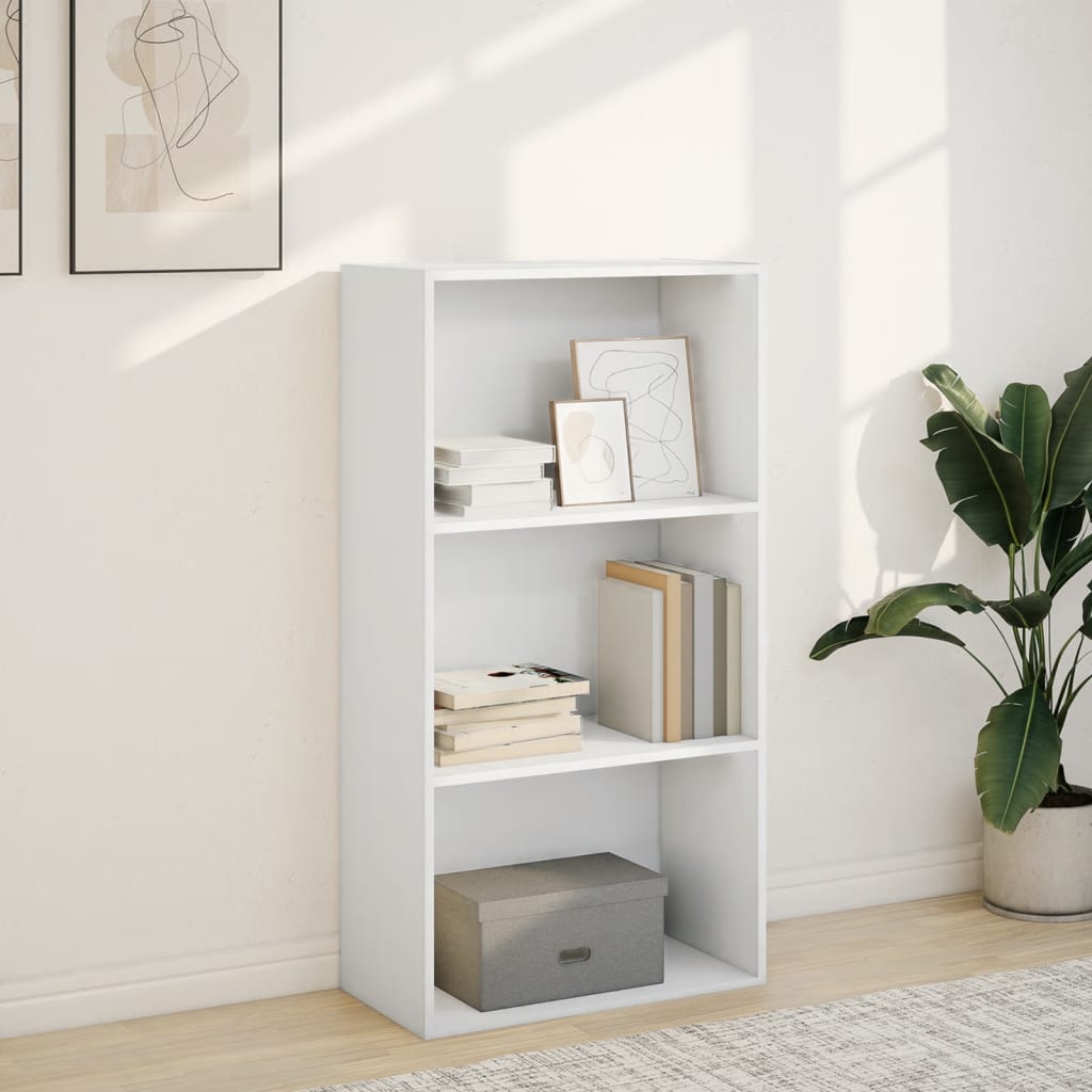 Bookcase, white, 60x30x114 cm, processed wood