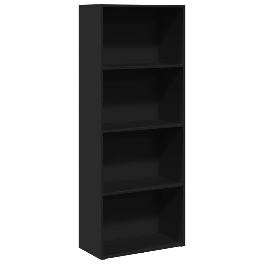 Bookcase, black, 60x30x152 cm, processed wood