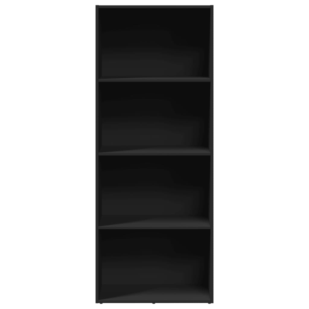 Bookcase, black, 60x30x152 cm, processed wood