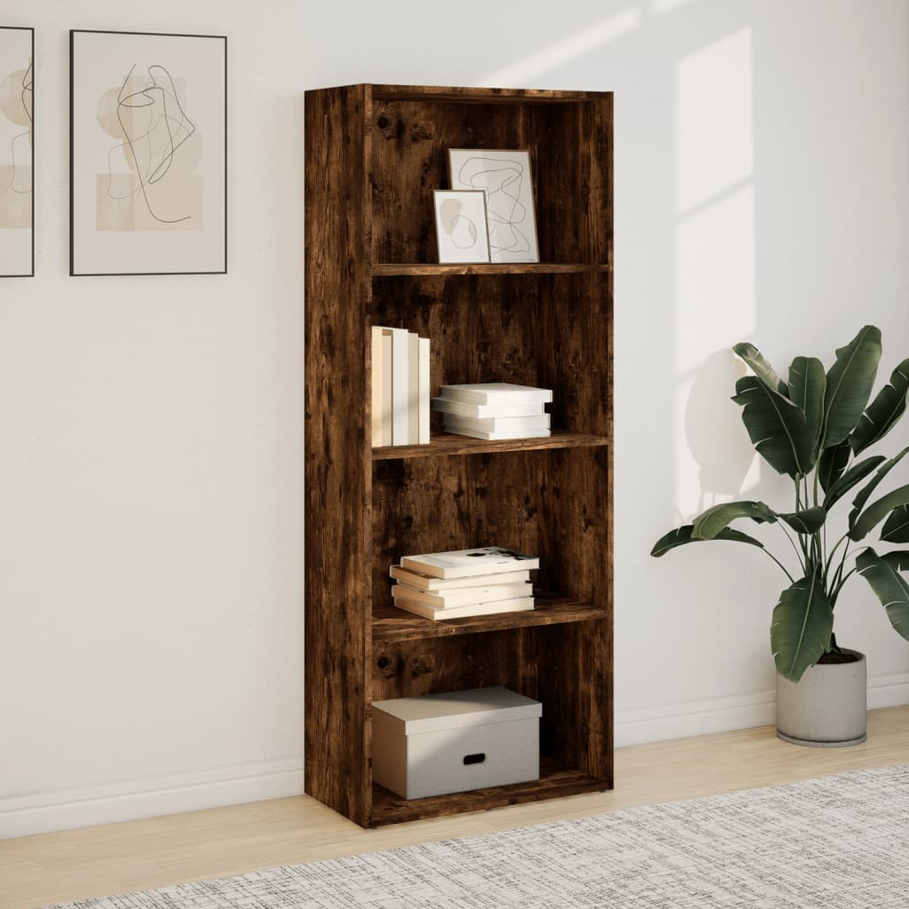 Bookcase, smoky oak, 60x30x152 cm, engineered wood