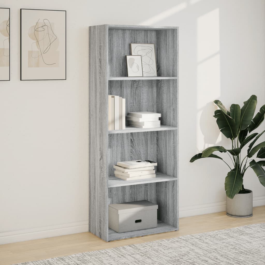 Bookcase, sonoma grey, 60x30x152 cm, engineered wood