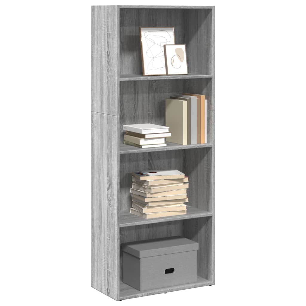 Bookcase, sonoma grey, 60x30x152 cm, engineered wood