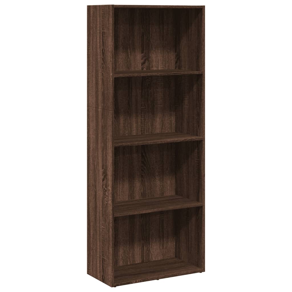 Bookcase, brown oak, 60x30x152 cm, processed wood