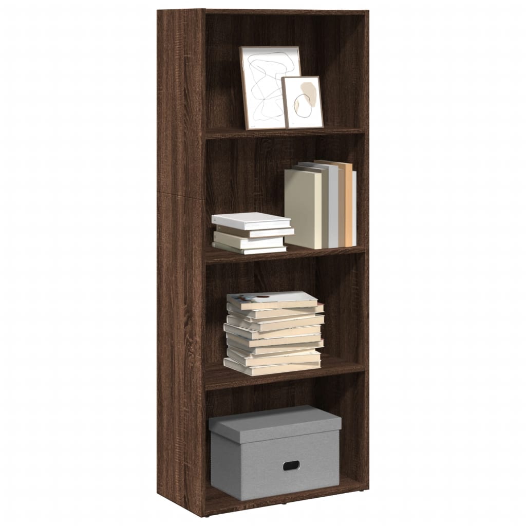 Bookcase, brown oak, 60x30x152 cm, processed wood