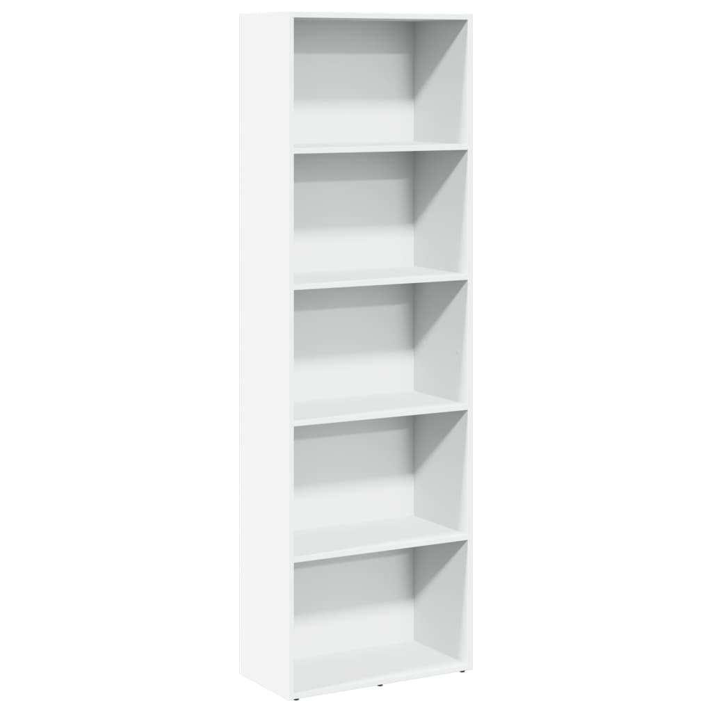 Bookcase, white, 60x30x189 cm, processed wood