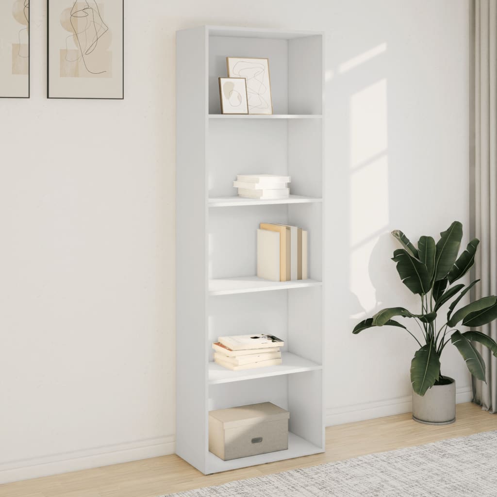 Bookcase, white, 60x30x189 cm, processed wood