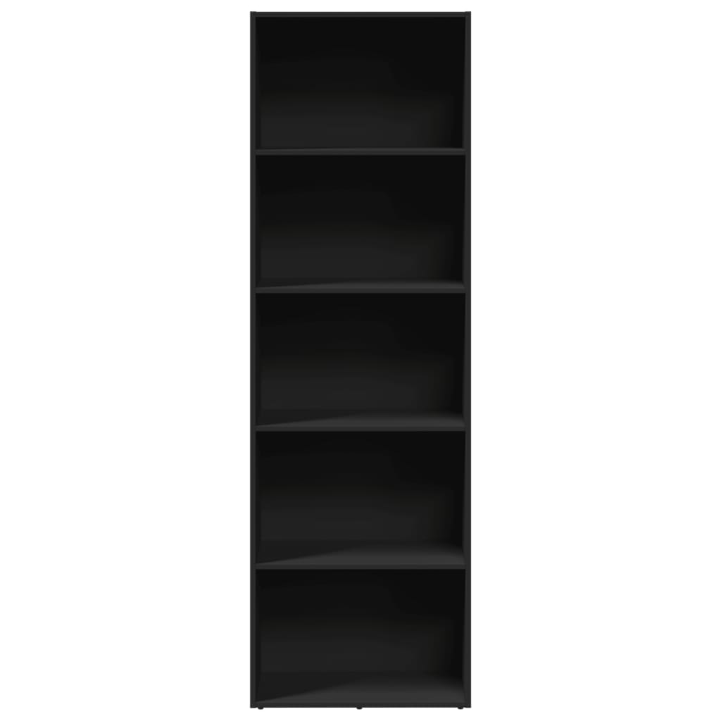 Bookcase, black, 60x30x189 cm, processed wood