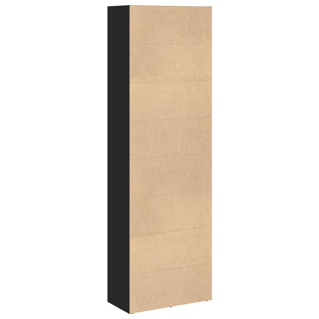 Bookcase, black, 60x30x189 cm, processed wood