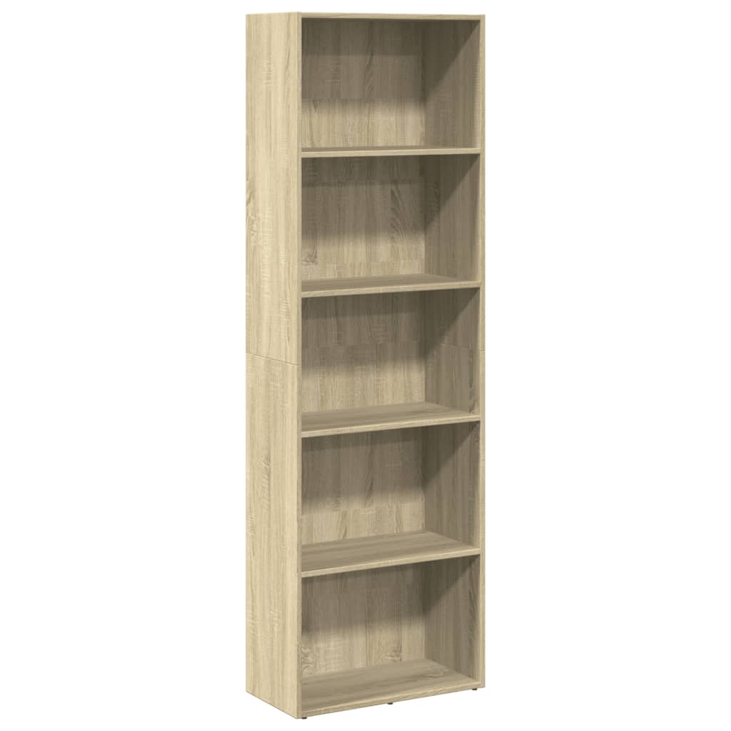 Bookcase, sonoma oak, 60x30x189 cm, processed wood