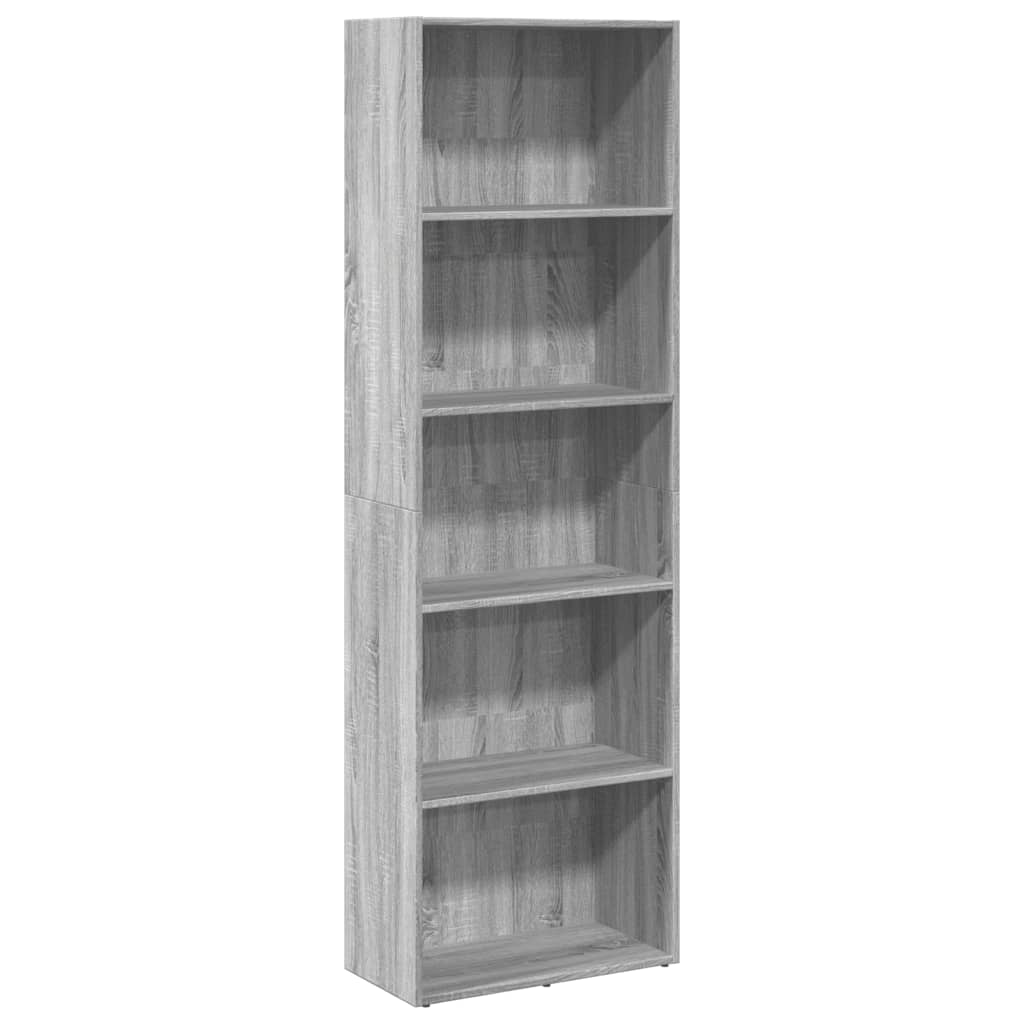 Bookcase, sonoma grey, 60x30x189 cm, engineered wood