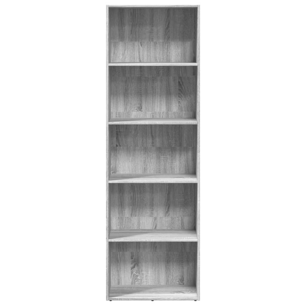 Bookcase, sonoma grey, 60x30x189 cm, engineered wood