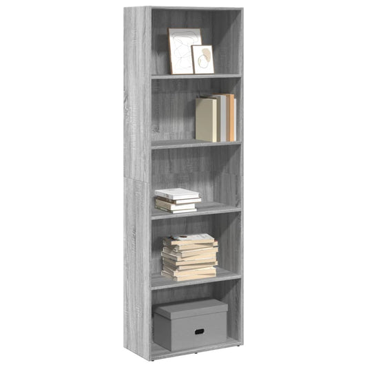 Bookcase, sonoma grey, 60x30x189 cm, engineered wood