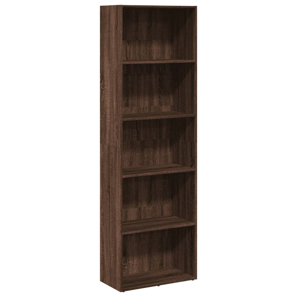 Bookcase, brown oak, 60x30x189 cm, processed wood