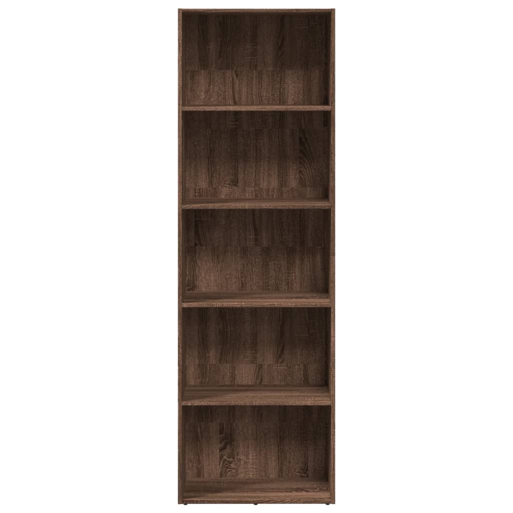 Bookcase, brown oak, 60x30x189 cm, processed wood