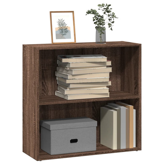 Bookcase, brown oak, 80x30x77 cm, processed wood