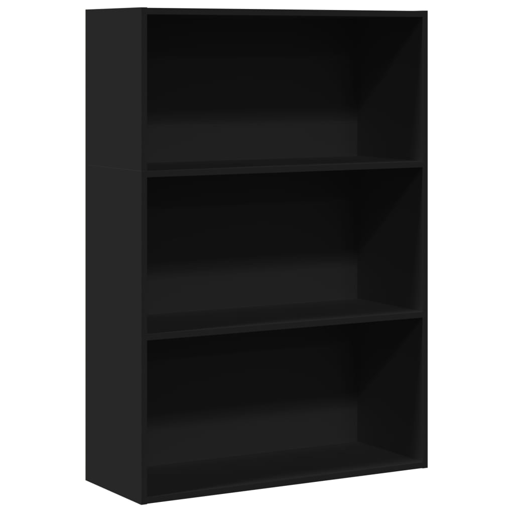 Bookcase, black, 80x30x114 cm, processed wood