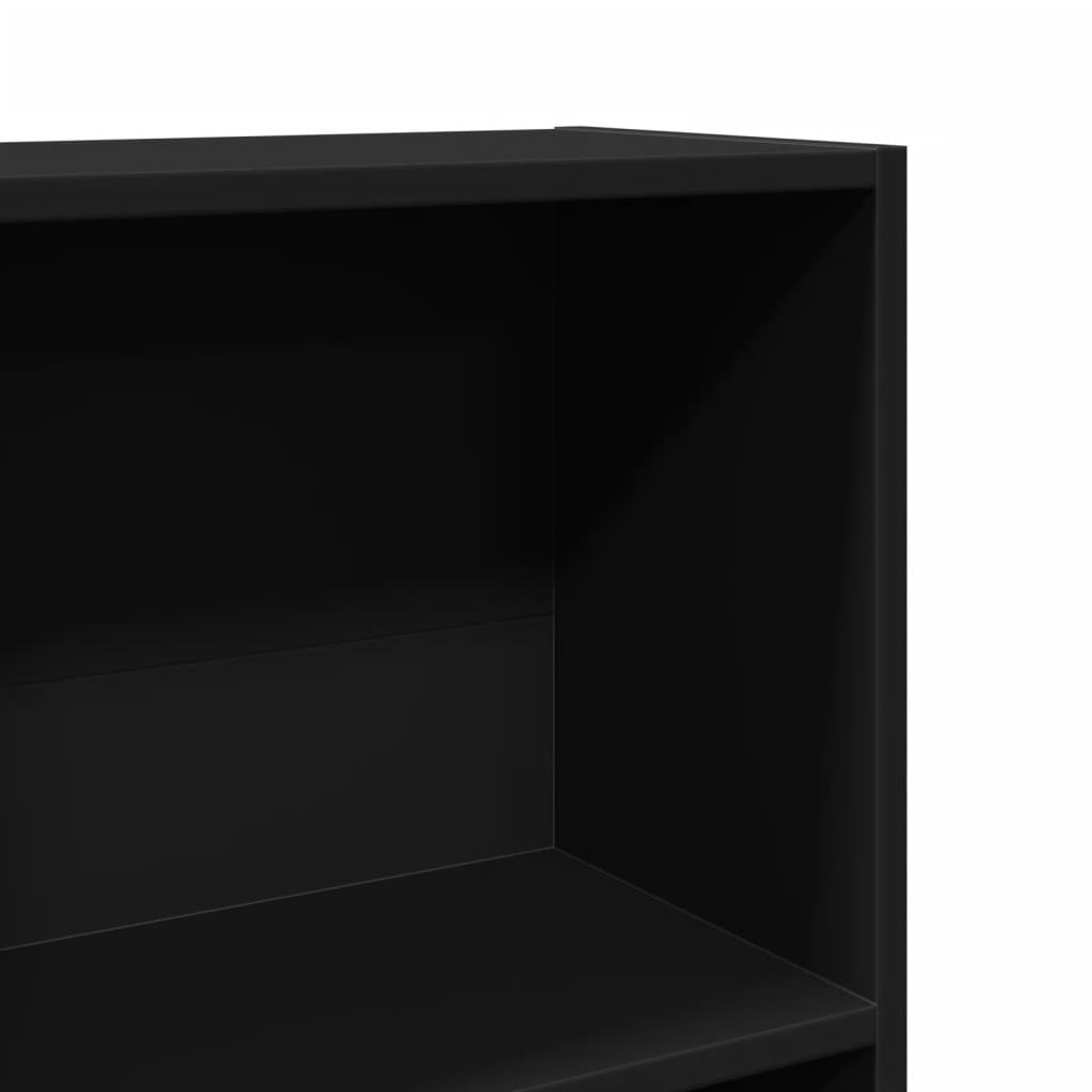 Bookcase, black, 80x30x114 cm, processed wood