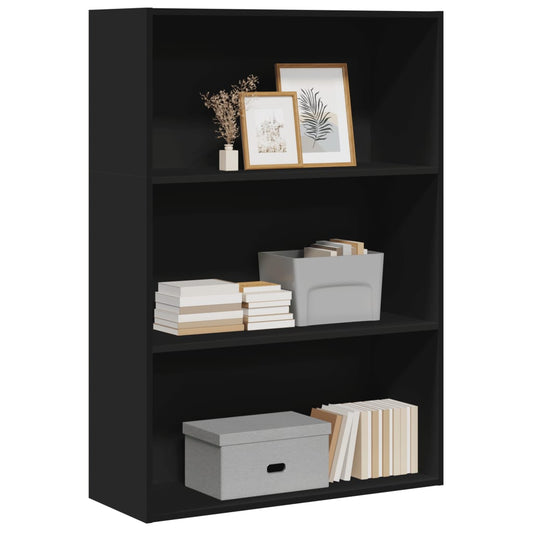 Bookcase, black, 80x30x114 cm, processed wood