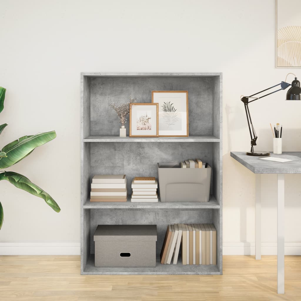 Bookcase, concrete grey, 80x30x114 cm, processed wood