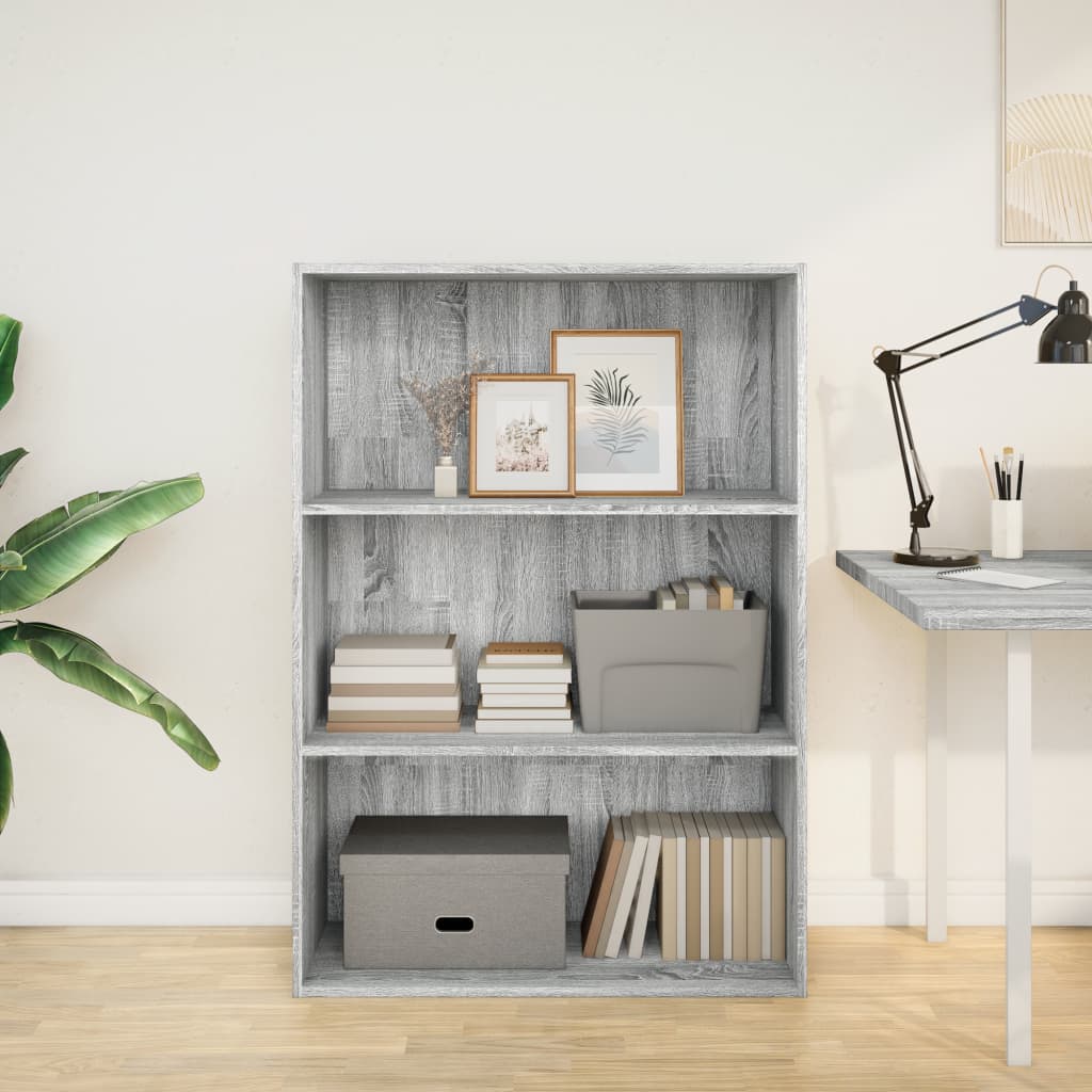 Bookcase, sonoma grey, 80x30x114 cm, engineered wood