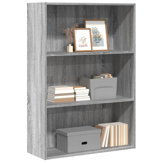 Bookcase, sonoma grey, 80x30x114 cm, engineered wood