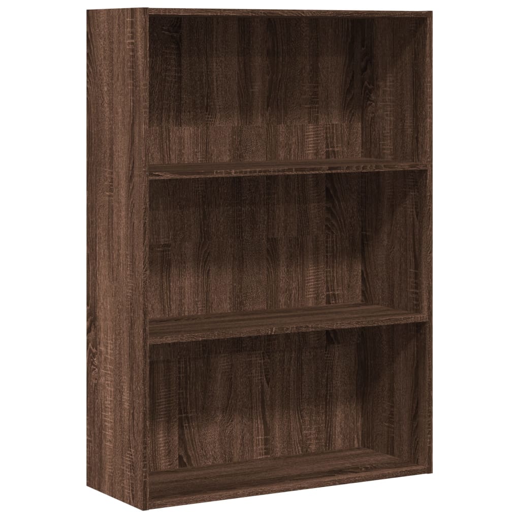 Bookcase, brown oak, 80x30x114 cm, processed wood