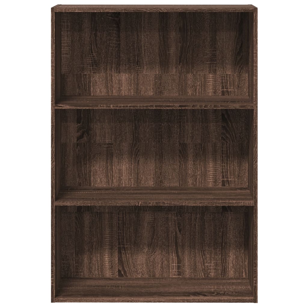 Bookcase, brown oak, 80x30x114 cm, processed wood