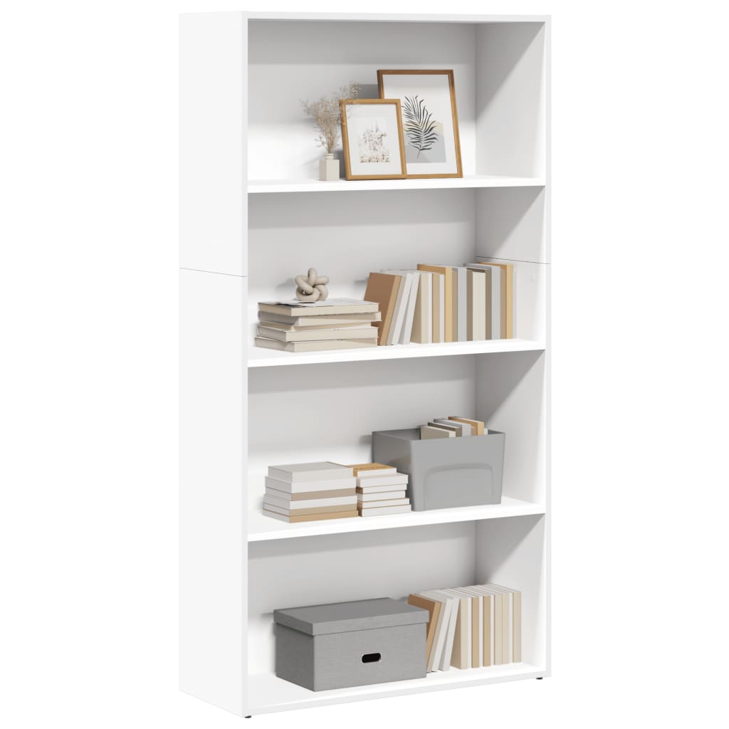 Bookcase, white, 80x30x152 cm, processed wood