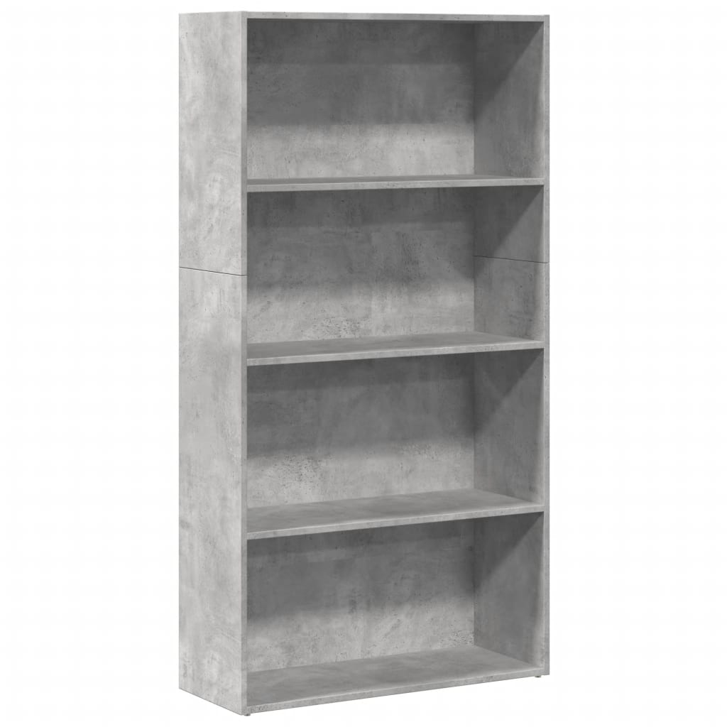 Bookcase, concrete grey, 80x30x152 cm, engineered wood