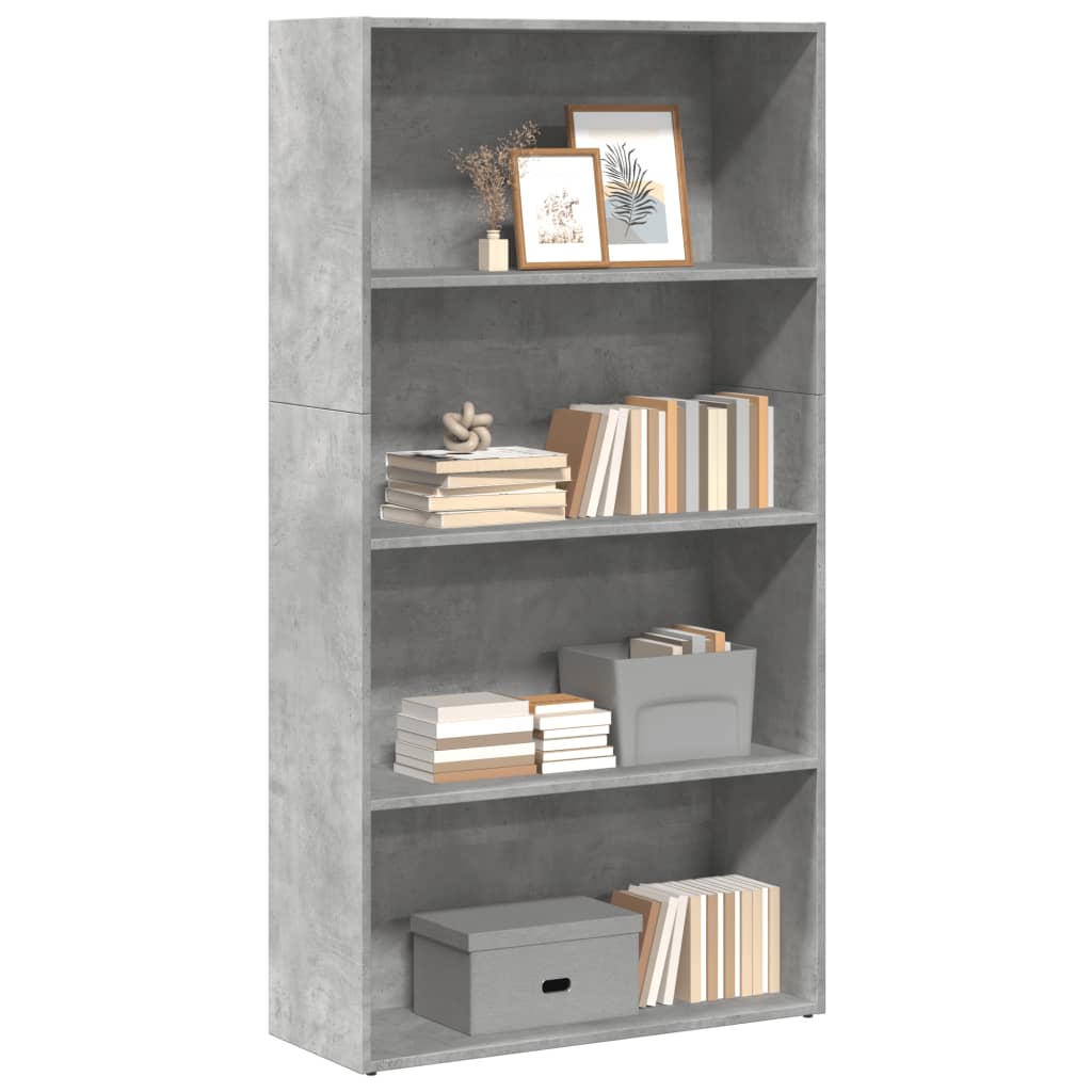 Bookcase, concrete grey, 80x30x152 cm, engineered wood