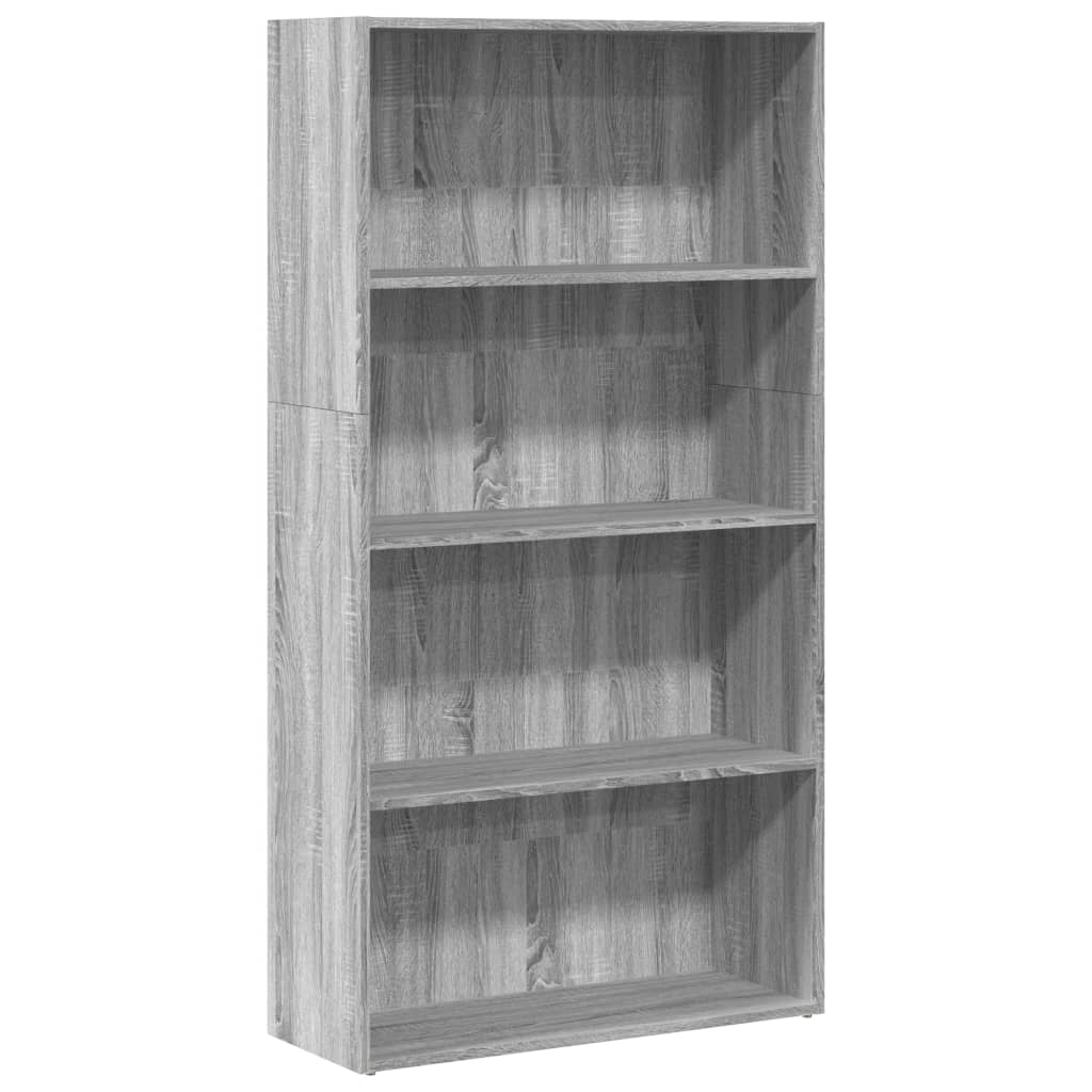 Bookcase, sonoma grey, 80x30x152 cm, engineered wood