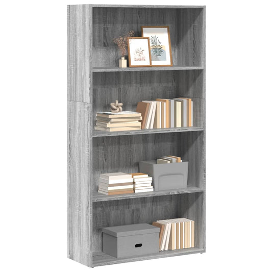 Bookcase, sonoma grey, 80x30x152 cm, engineered wood