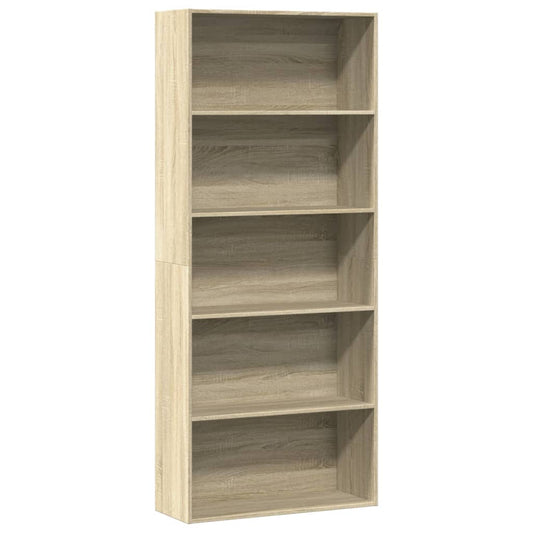 Bookcase, sonoma oak, 80x30x189 cm, processed wood