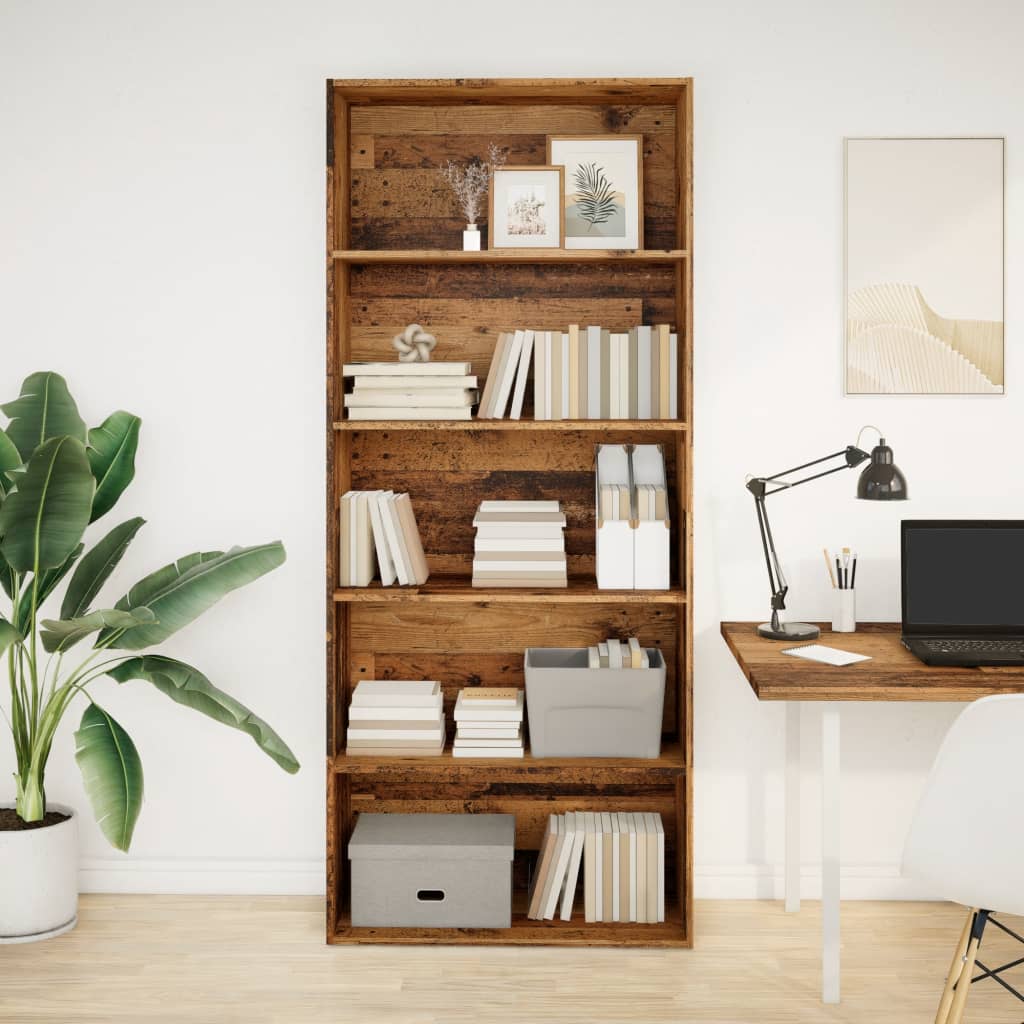 Bookcase, old wood, 80x30x189 cm, processed wood