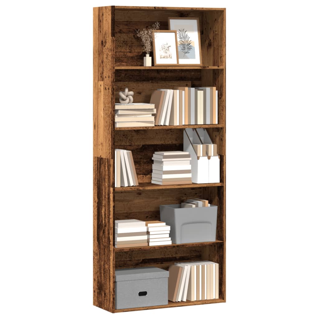 Bookcase, old wood, 80x30x189 cm, processed wood