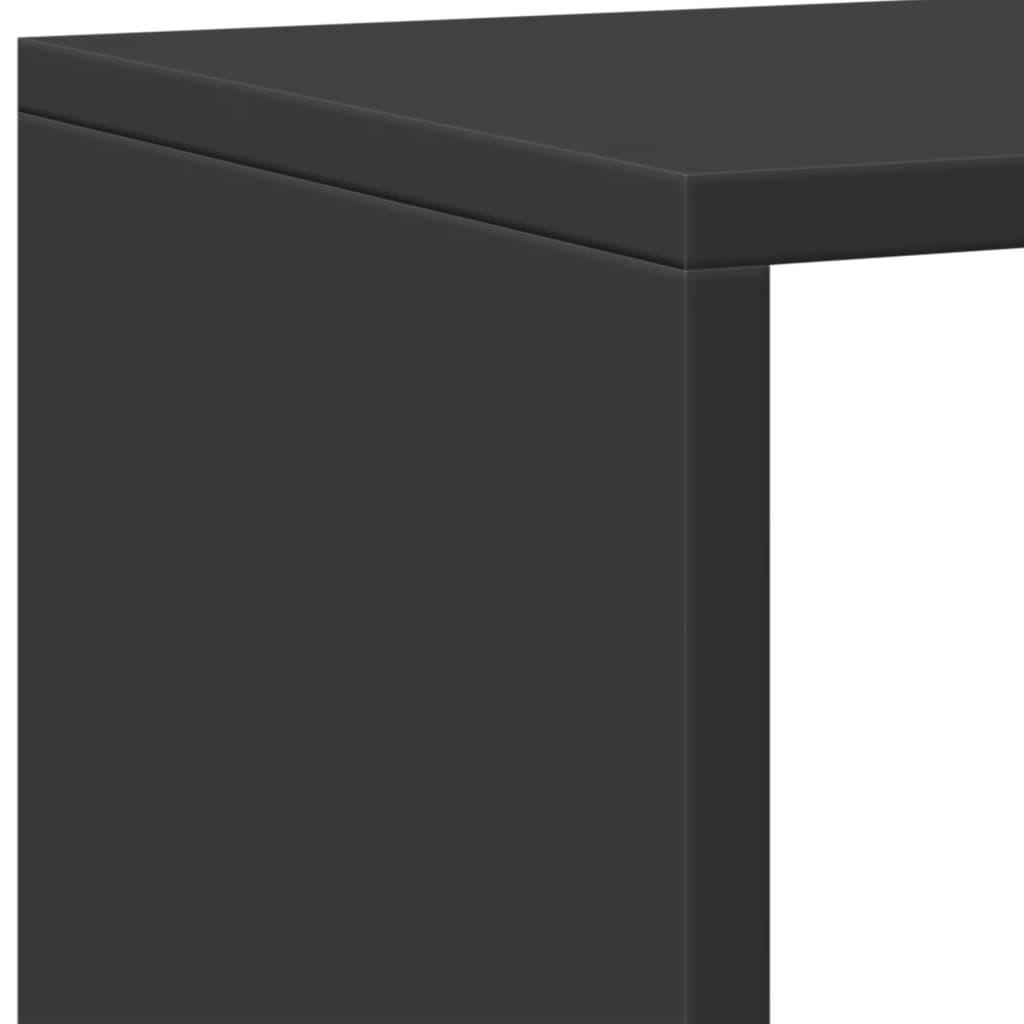 Bookcase, black, 137.5x29x137.5 cm, processed wood