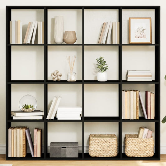 Bookcase, black, 137.5x29x137.5 cm, processed wood