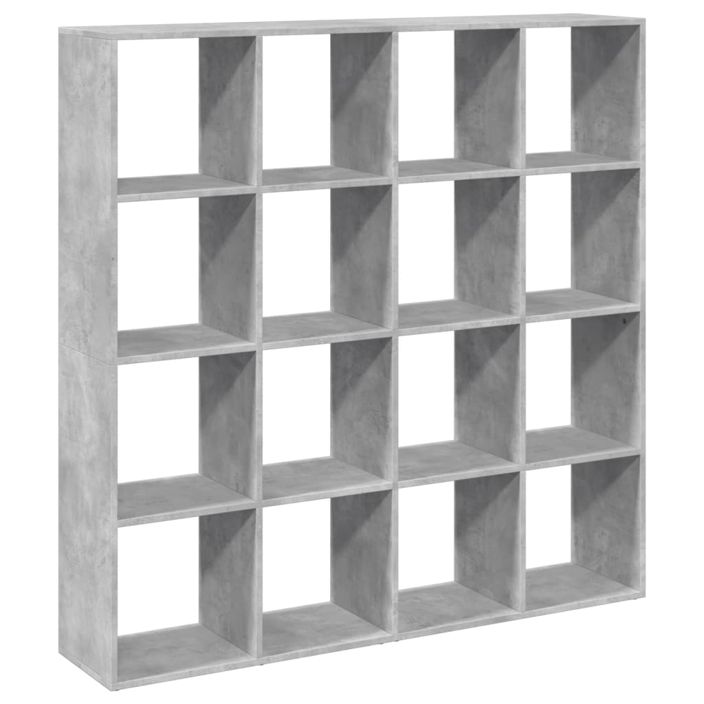 Bookcase, concrete gray, 137.5x29x137.5 cm, processed wood