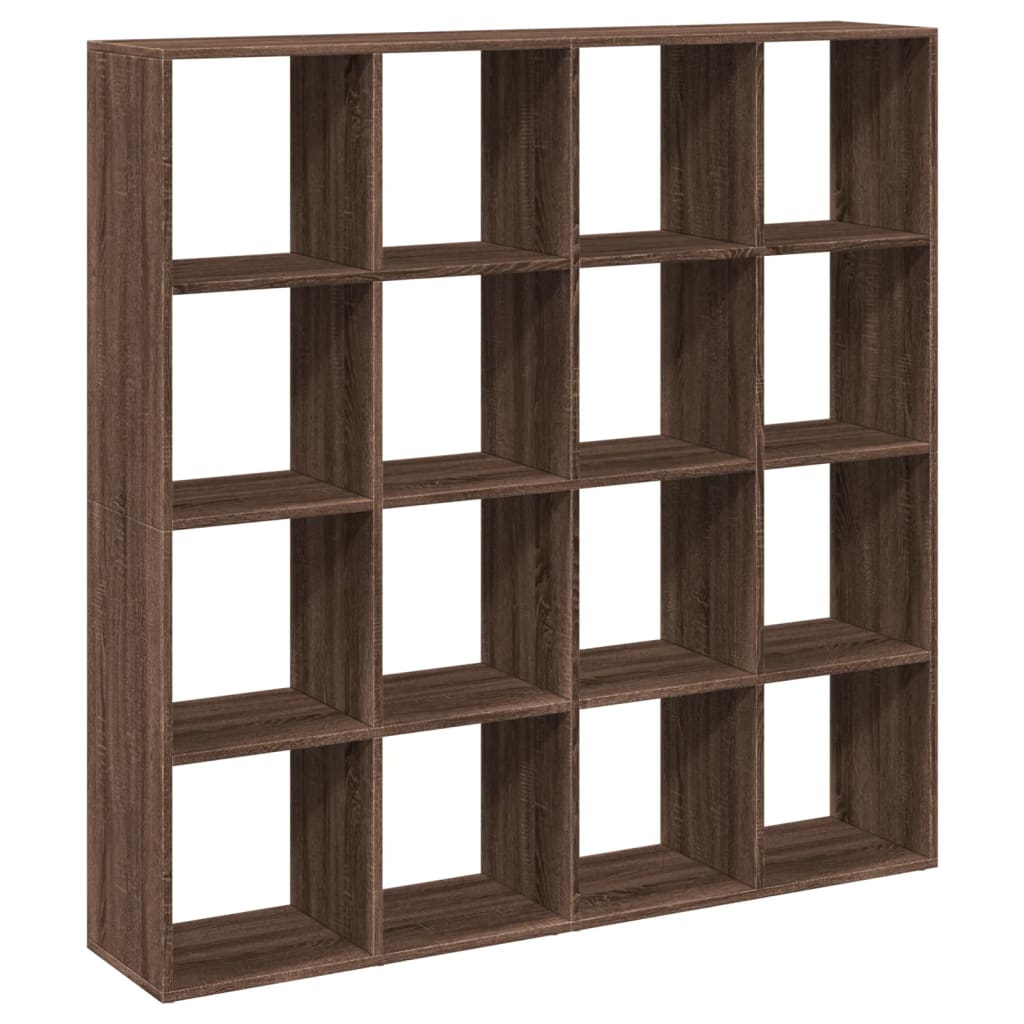 Bookcase, brown oak, 137.5x29x137.5 cm, processed wood