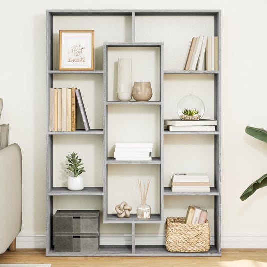 Bookcase, sonoma grey, 102x29x143 cm, engineered wood