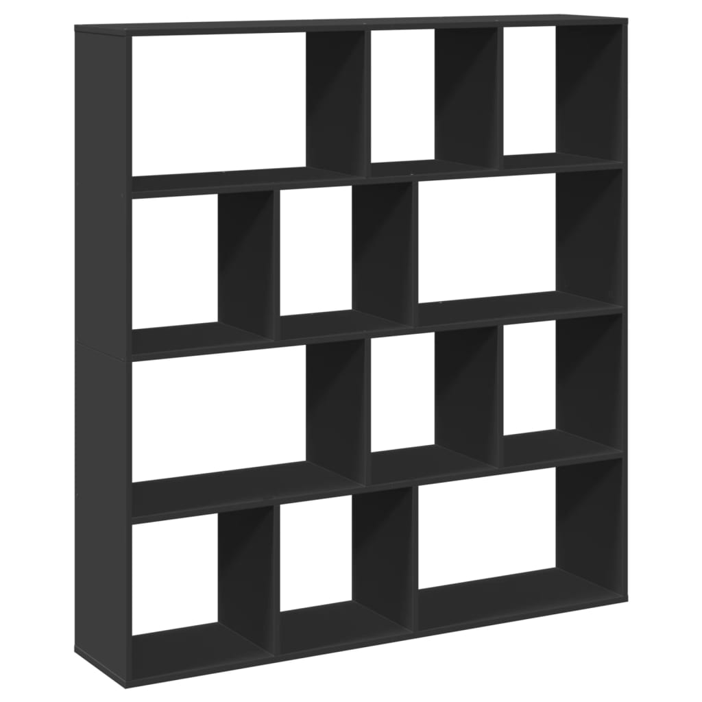 Bookcase, black, 132x29x141.5 cm, processed wood