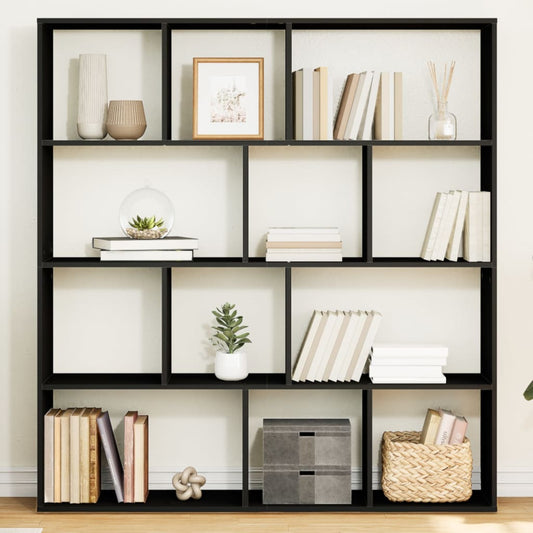 Bookcase, black, 132x29x141.5 cm, processed wood