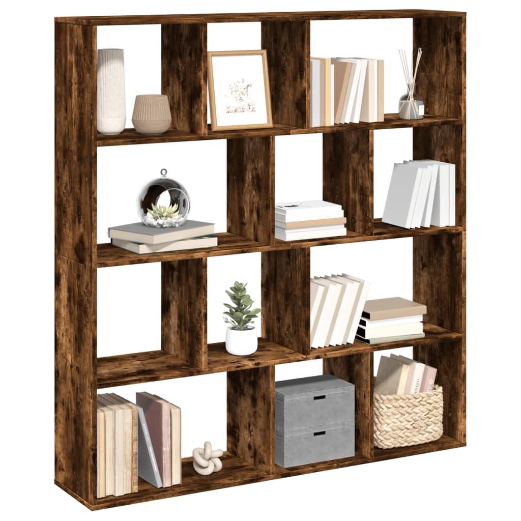 Bookcase, smoky oak, 132x29x141.5 cm, processed wood