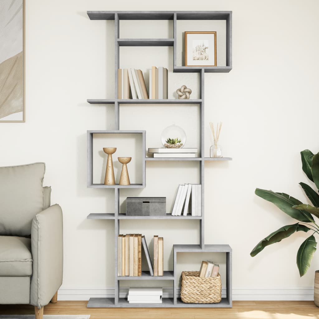 Bookcase, concrete grey, 92x29x188 cm, engineered wood