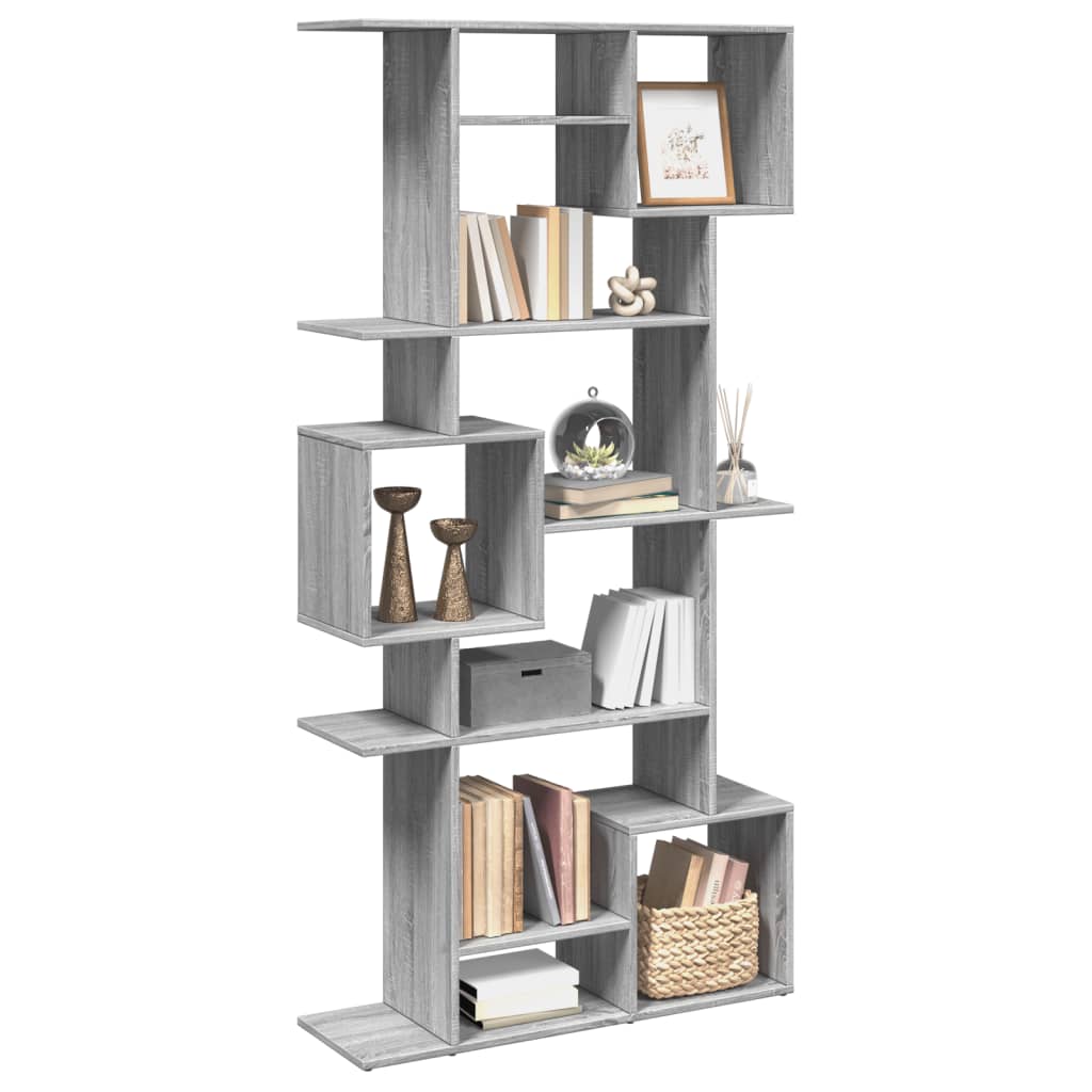 Bookcase, sonoma grey, 92x29x188 cm, engineered wood