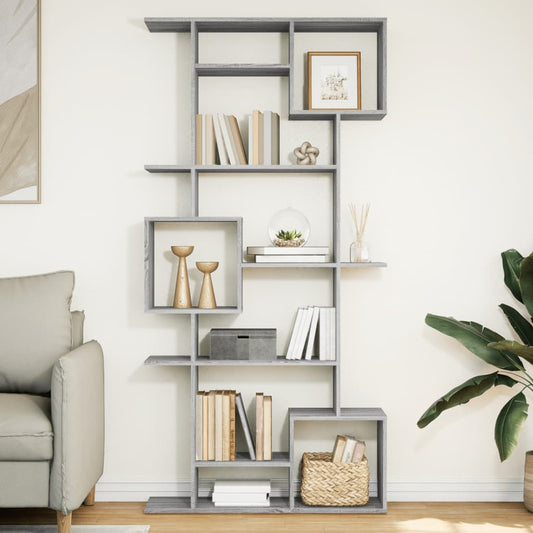 Bookcase, sonoma grey, 92x29x188 cm, engineered wood