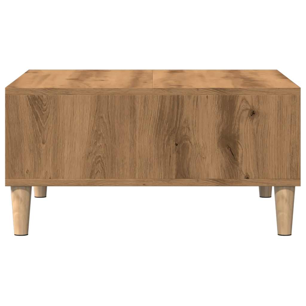 Coffee table, handcrafted oak, 60x60x30 cm, processed wood