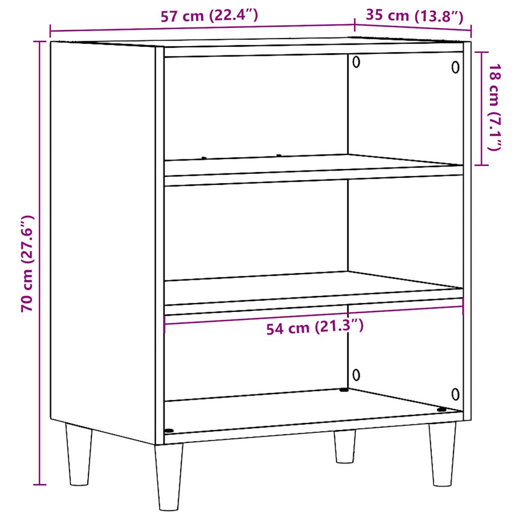 Cabinet, handcrafted oak, 57x35x75 cm, processed wood