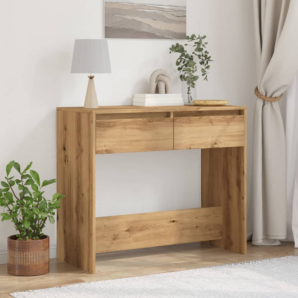 Console table, handcrafted oak, 89x41x76.5 cm, processed wood